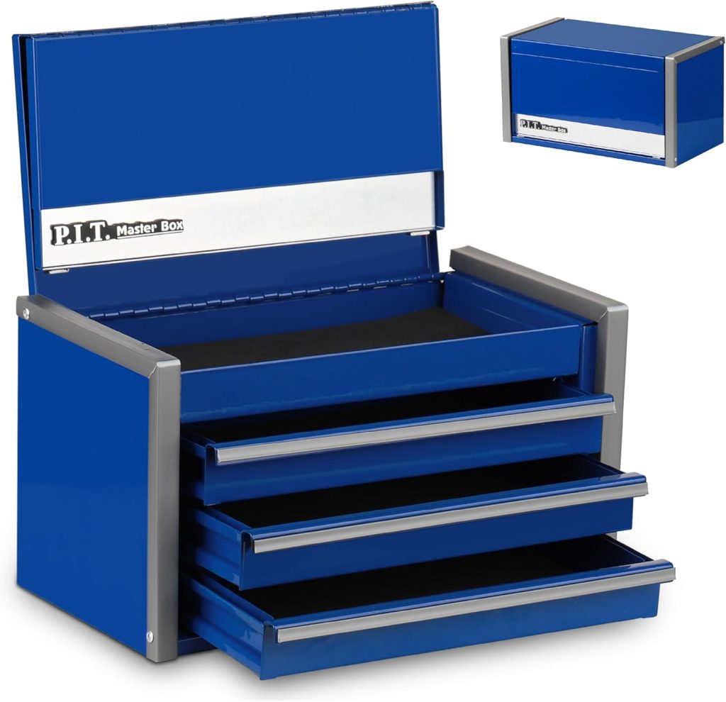 P.I.T. Mini Blue Tool Box showing drawer detail - View 1